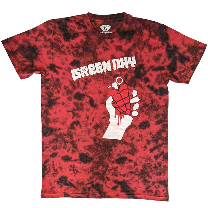 Green Day American Idiot Red Dip-Dye Wash Small Unisex T-Shirt