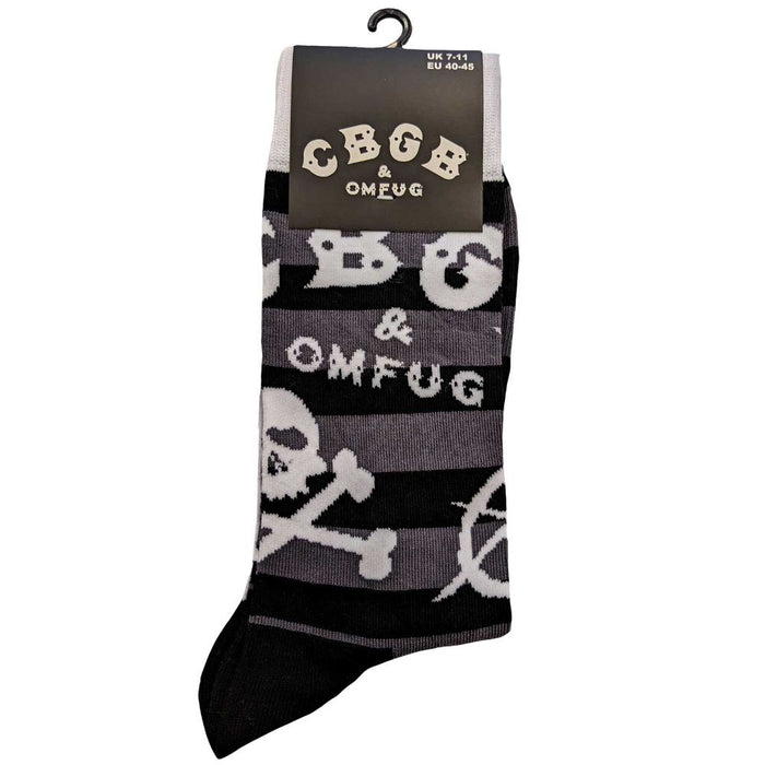 CBGB Unisex Ankle Socks: Logos Striped (Uk Size 7 - 11)