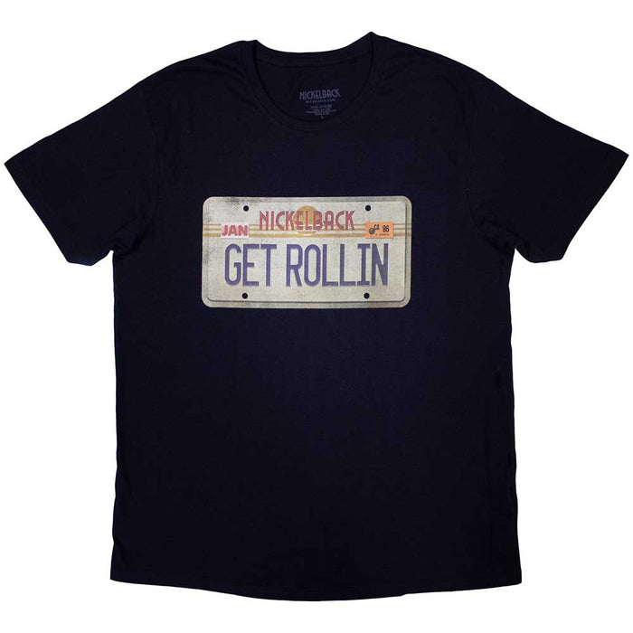 Nickelback Get Rollin Licence Plate Navy XL Unisex T-Shirt