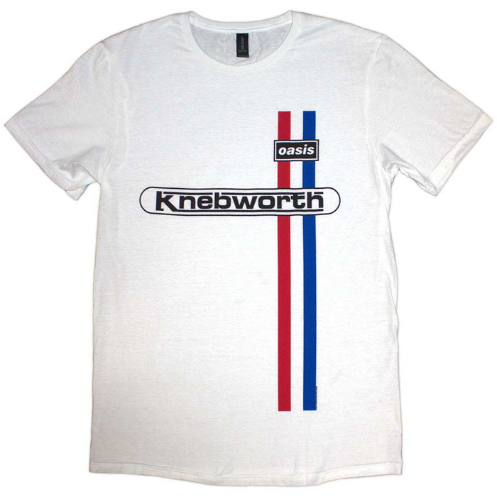 Oasis Knebworth Vertical Stripe White Small Unisex T-Shirt