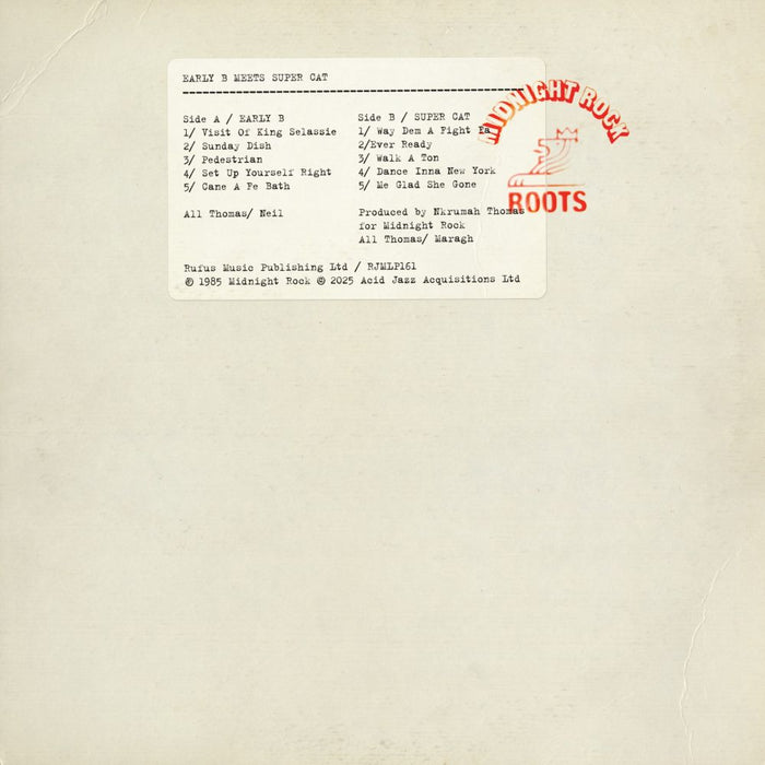 Early B & Super Cat Early B Meets Super Cat Vinyl LP 2025