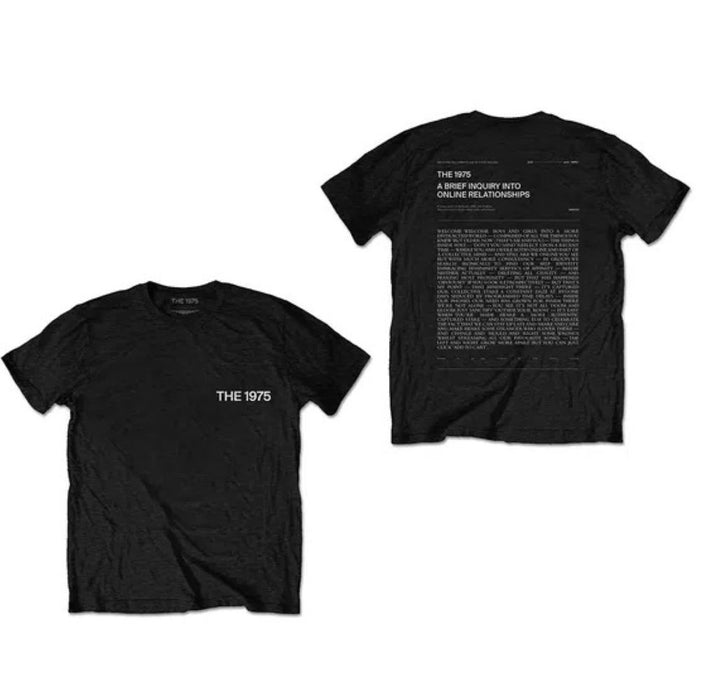 The 1975 A Brief Inquiry Back Print Black Small Unisex T-Shirt