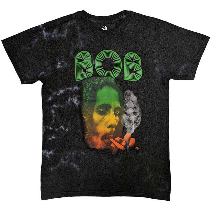 Bob Marley Smoke Gradient Dip-Dye On Grey Small T-Shirt