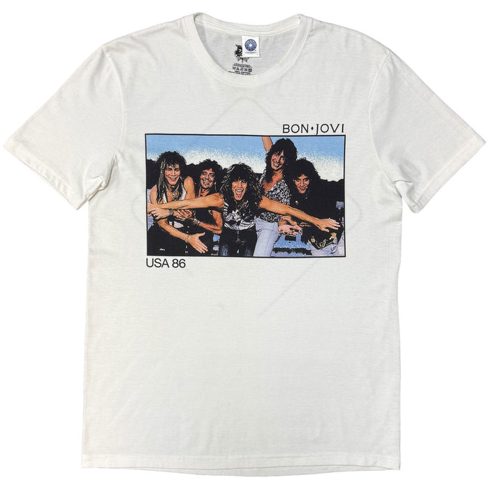 Bon Jovi USA 86 White X-Large T-Shirt