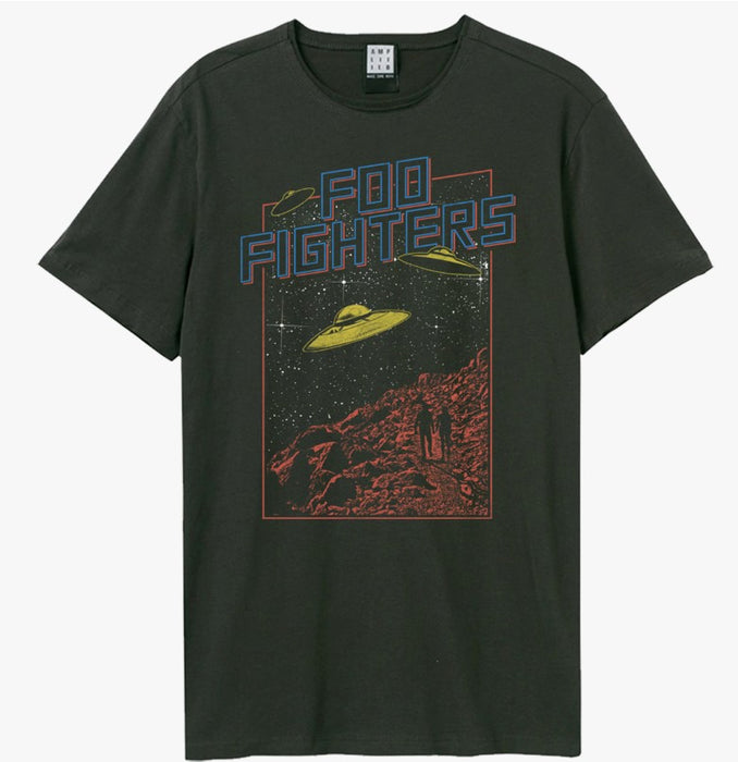 Foo Fighters Flying Saucers Amplified Charcoal XL Unisex T-Shirt