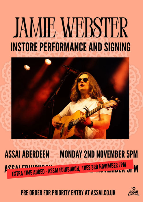 Jamie Webster Running Round The Sun Instore Performance & Signing Edinburgh Priority Entry with Pre-Order (7pm Tuesday 3rd November 2026)