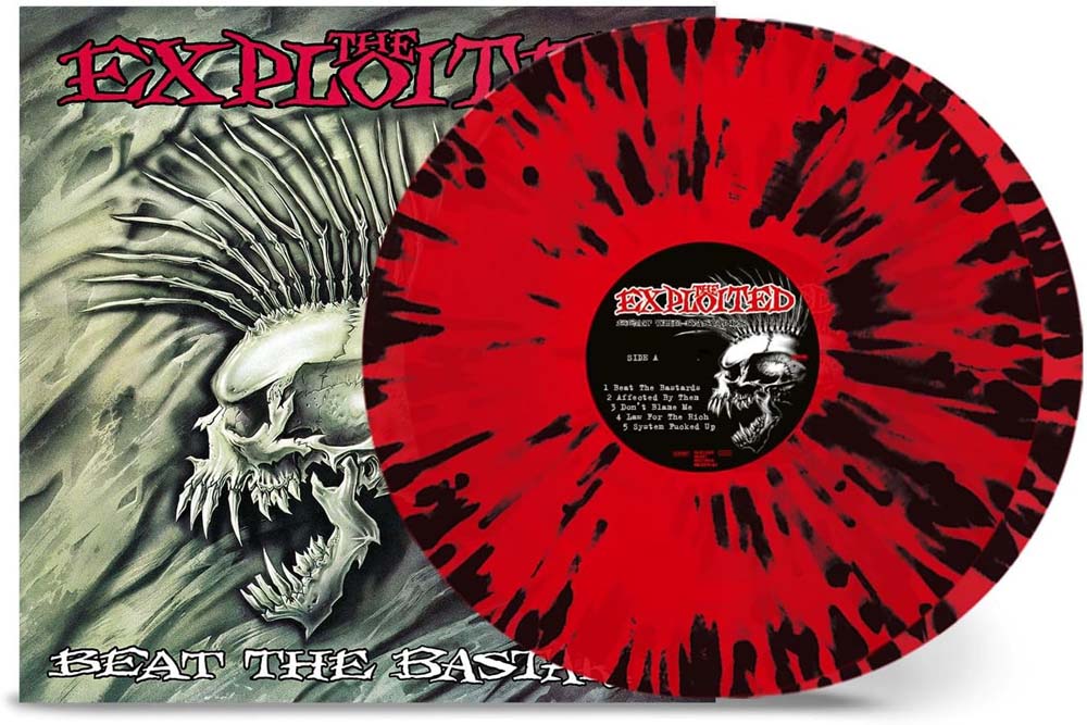 The Exploited Beat The Bastards Vinyl LP Transparent Red & Black Splatter Colour 2024