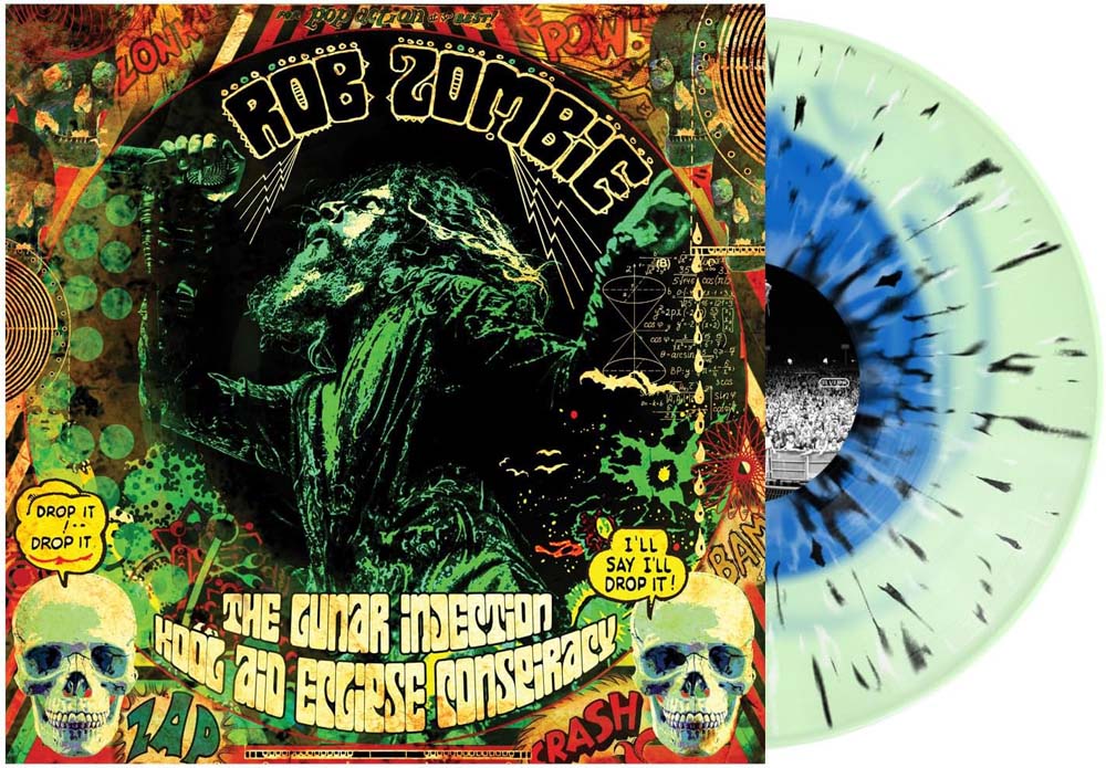 Rob Zombie The Lunar Injection Kool Aid Eclipse Conspiracy Vinyl LP Blue In Bottle Green w/Black & Bone Splatter Colour 2024