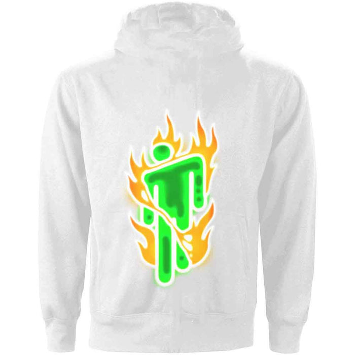 Billie Eilish Airbrush Flames White X-Large Hoodie