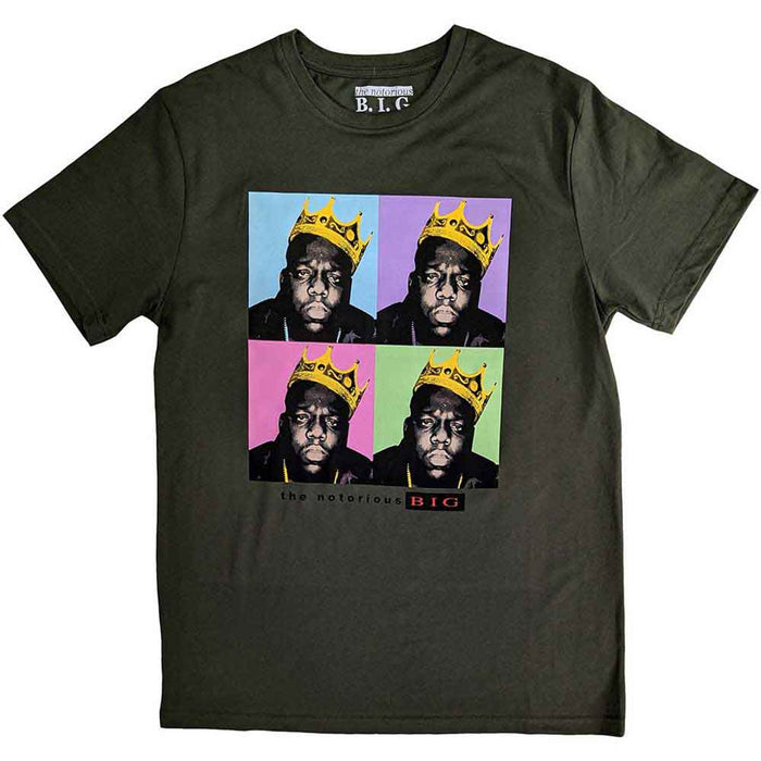 Biggie Smalls Crown Pop Art Green Small T-Shirt
