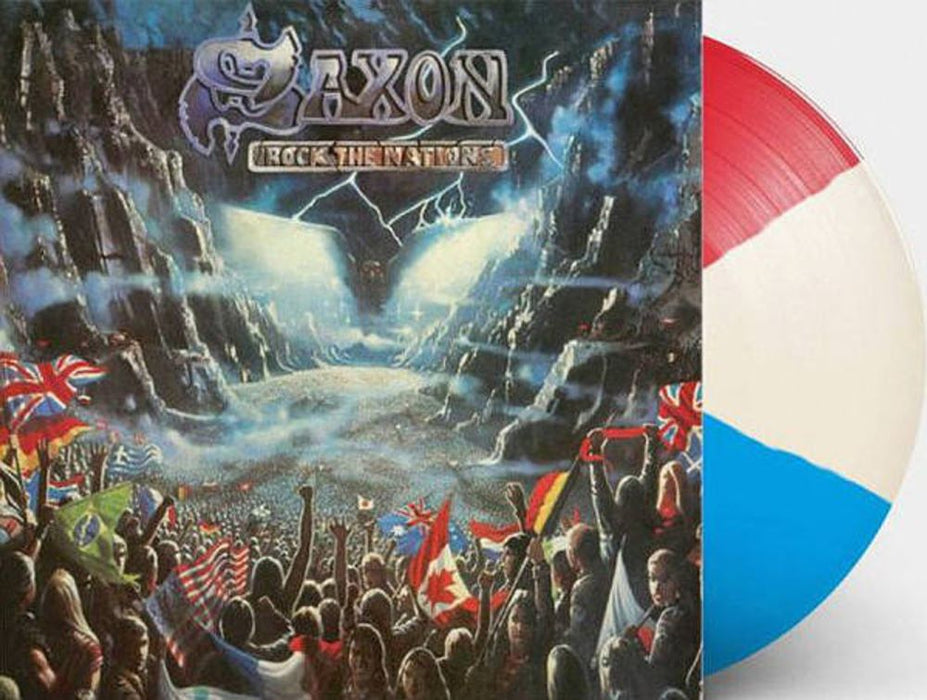 Saxon Rock the Nations Vinyl LP Red, White & Blue Tri-Colour 2018