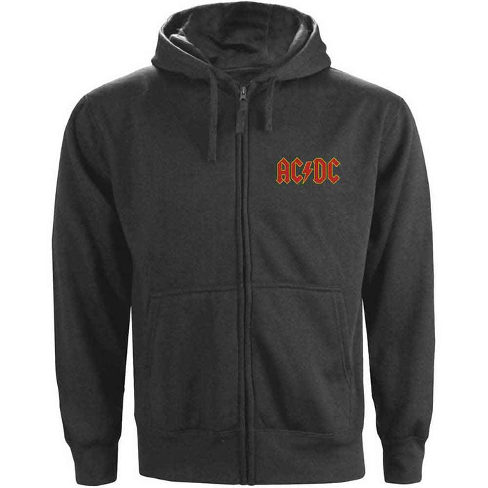 AC/DC Logo Charcoal Grey Medium Zipped Hoodie