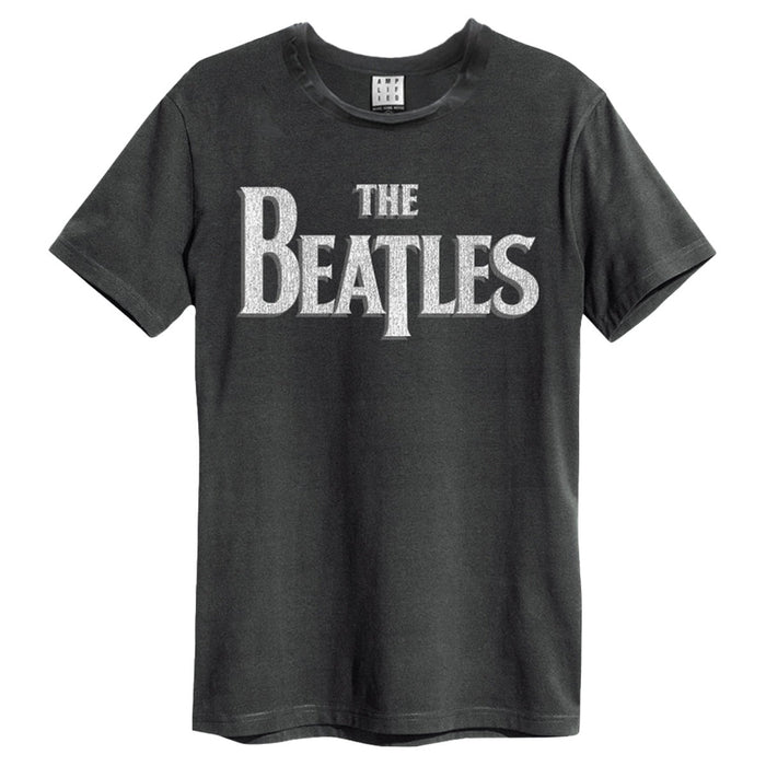 The Beatles Logo Amplified Charcoal Large Unisex T-Shirt