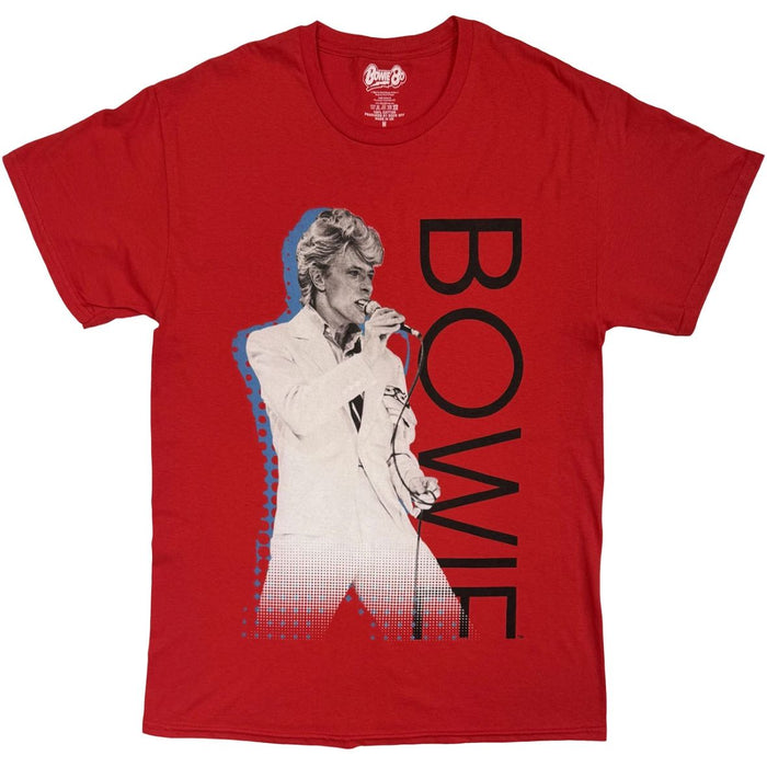 David Bowie Retro Portrait Red Medium T-Shirt