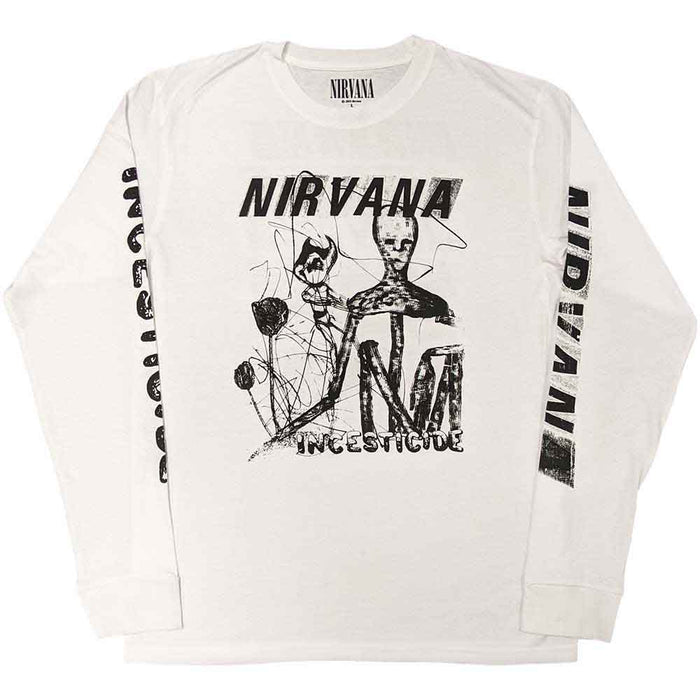 Nirvana Incesticide White Long Sleeve XL Unisex T-shirt