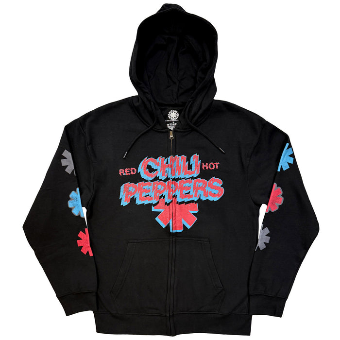 Red Hot Chili Peppers Shock Logo Black Large Zipped Hoodie