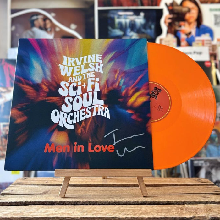 Irvine Welsh & The Sci-Fi Soul Orchestra Men In Love Vinyl LP Trainspotting Edition Solid Orange Colour *SIGNED* 2025