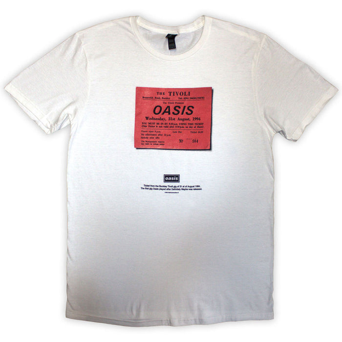 Oasis Definitely Maybe Ticket Stub White Large T-Shirt