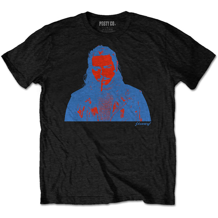 Post Malone Red & Blue Photo Black Medium T-Shirt