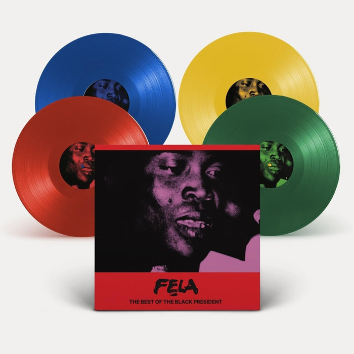 Fela Kuti The Best of the Black President Vinyl LP Red, Blue, Green, & Yellow Colour 2025