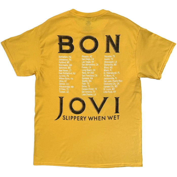 Bon Jovi Road Sign 87 Yellow Medium T-Shirt
