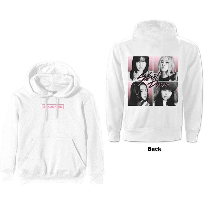 Blackpink Shut Down Photo Grid White Medium Hoodie