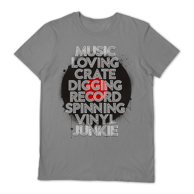 Vinyl Junkie Music Loving Crate Digging Grey Medium Unisex T-Shirt