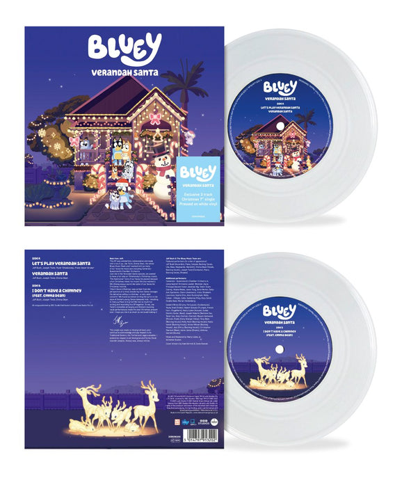 Bluey Verandah Santa 7" Vinyl Single White Colour 2025