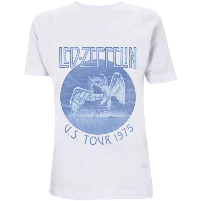 Led Zeppelin Tour 75 White Medium Unisex T-Shirt