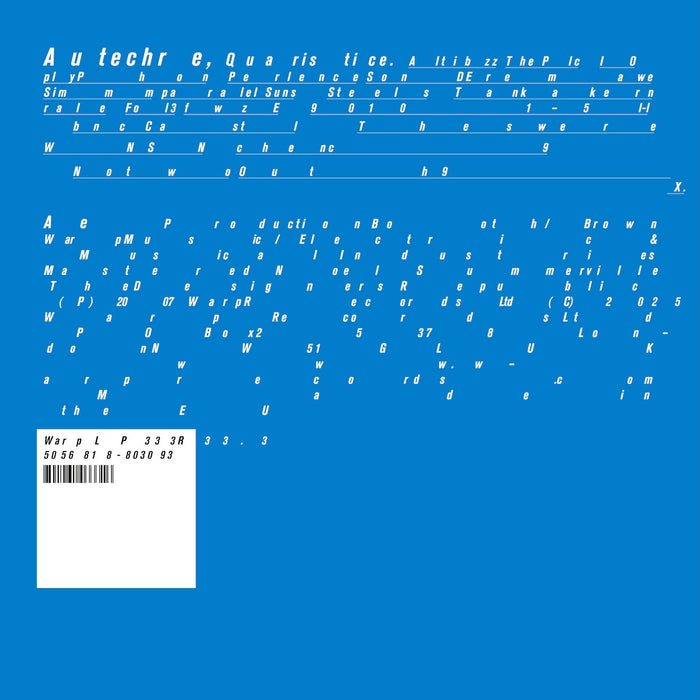 Autechre Quaristice Vinyl LP 2025