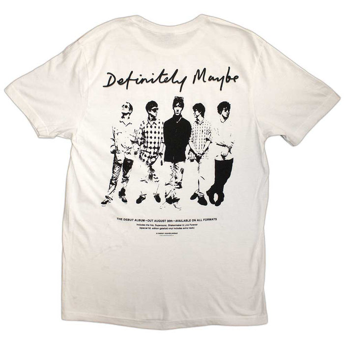 Oasis Definitely Maybe Promo White Small T-Shirt