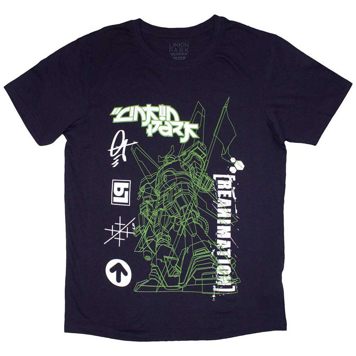 Linkin Park Reanimation Robot Sketch Navy Blue XX-Large T-Shirt
