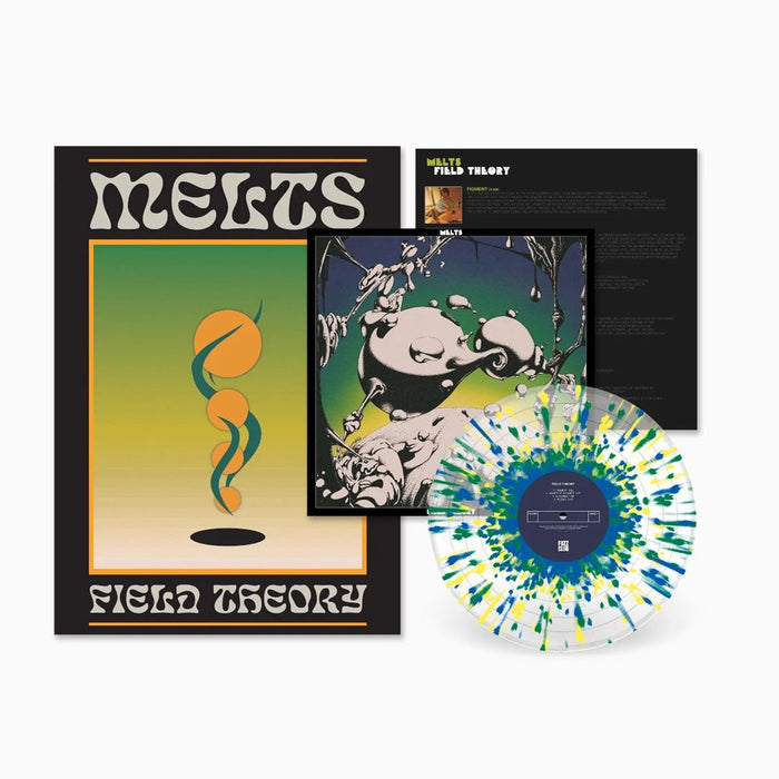 Melts Field Theory Vinyl LP Clear with Green, Yellow & Blue Splatter Colour 2024