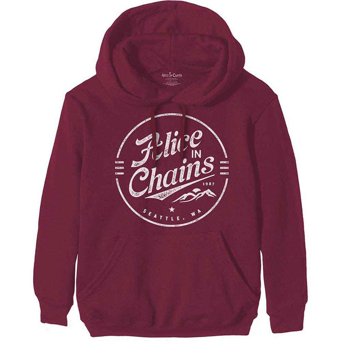 Alice In Chains Maroon Circle Emblem X-Large Hoodie