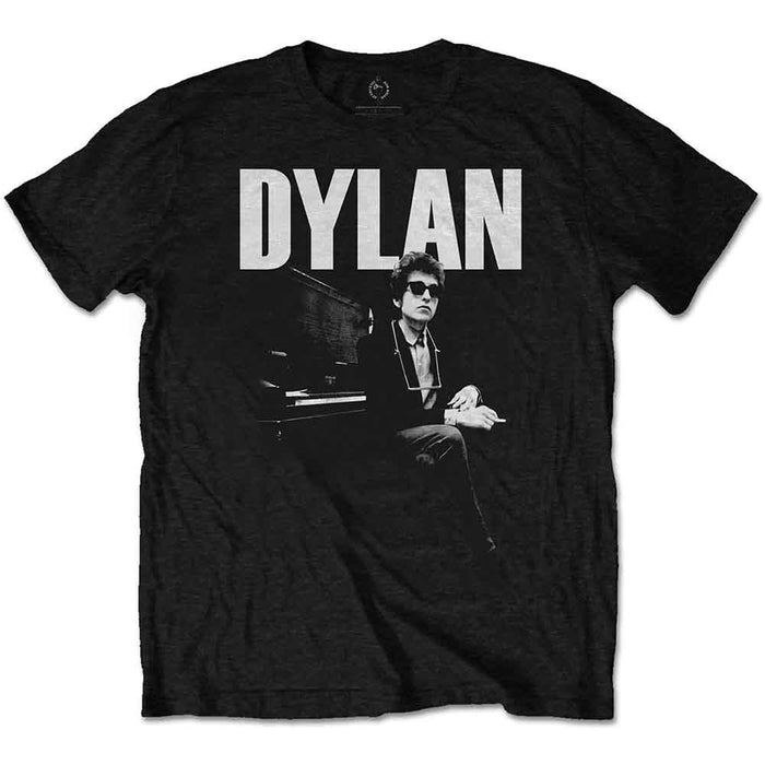 Bob Dylan At Piano Black X-Large T-Shirt