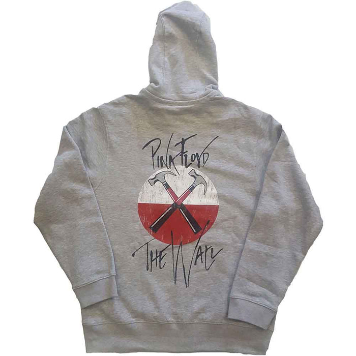 Pink Floyd The Wall Faded Hammers Logo Grey Small Hoodie