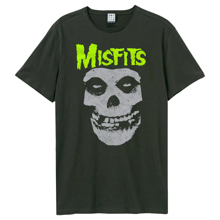 Misfits Neon Skull Amplified Charcoal Small Unisex T-Shirt