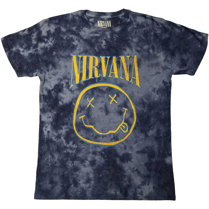Nirvana Blue Stroke Dip-Dye Wash Large Unisex T-Shirt