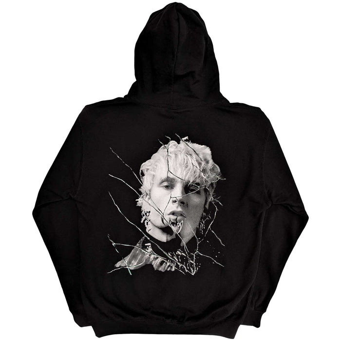 Machine Gun Kelly Cracked Glass Black Large Unisex Hoodie