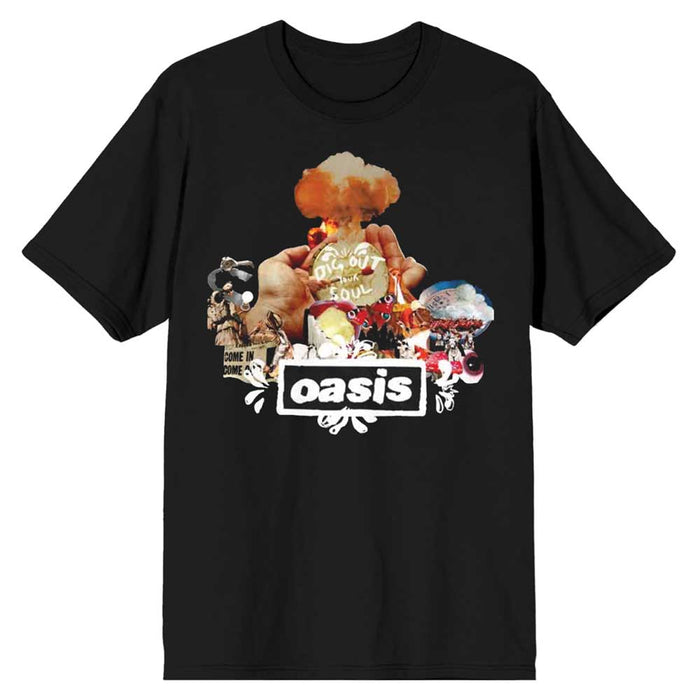 Oasis Atomic Collage Black Small T-Shirt