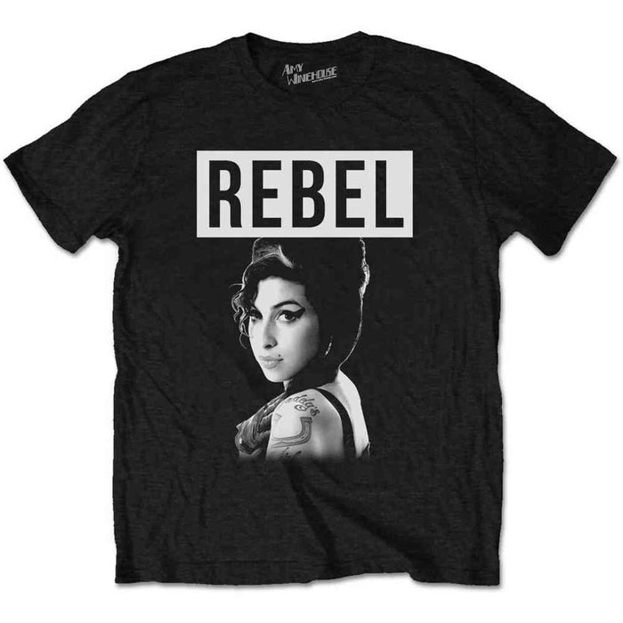 Amy Winehouse Rebel Black Large T-Shirt