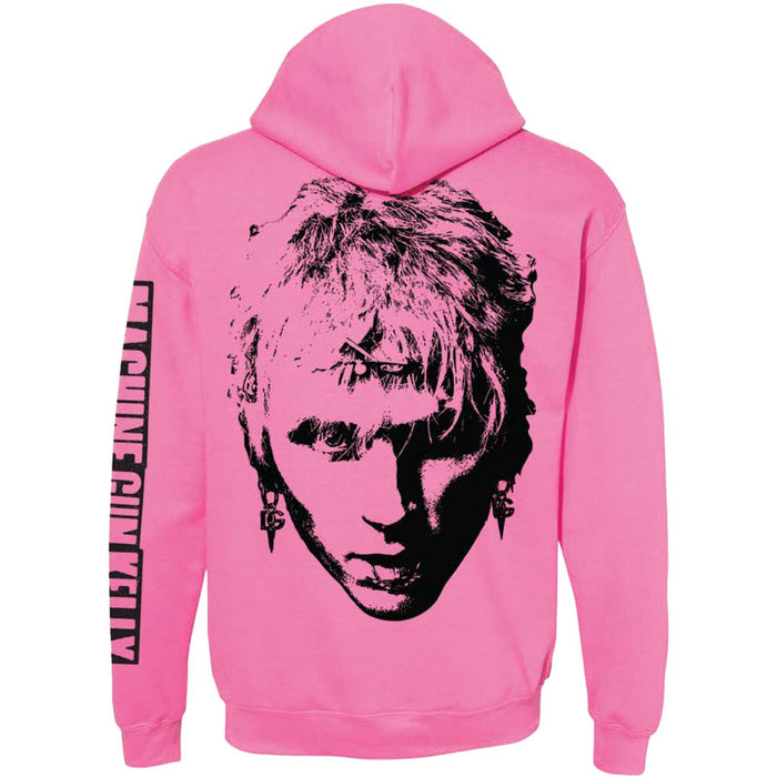 Machine Gun Kelly Face Pink Large Unisex Hoodie