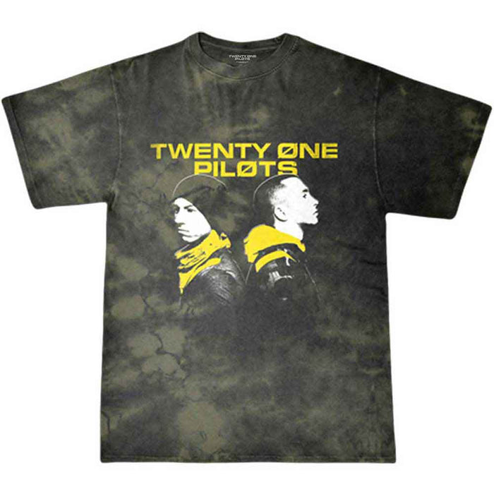 Twenty One Pilots Back To Back Green Dip-Dye Wash Medium Unisex T-Shirt