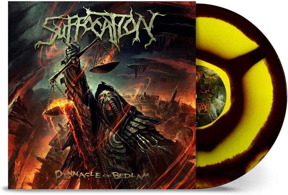 Suffocation Pinnacle Of Bedlam Vinyl LP 10th Anniversary Yellow and Black Corona Colour 2023