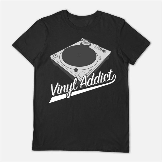 Vinyl Addict Black Large Unisex T-Shirt