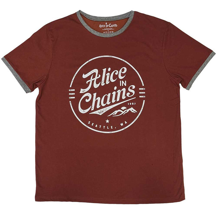 Alice In Chains Emblem Ringer Red XX-Large Unisex T-Shirt