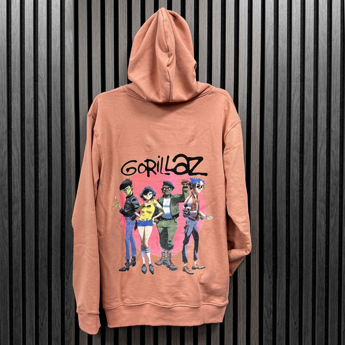 Gorillaz Group Circle Pink X-Large Hoodie