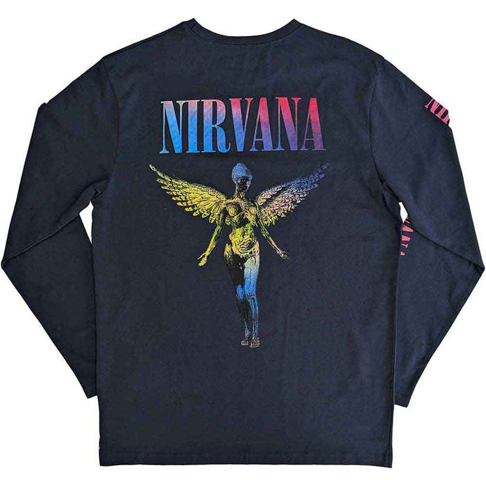 Nirvana In Utero Navy Blue Long Sleeve Large Unisex T-shirt