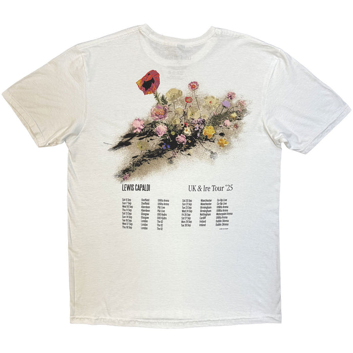 Lewis Capaldi Flowers UK Tour '25 White Medium T-Shirt