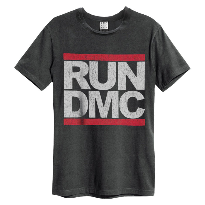 RUN DMC Logo Amplified Charcoal Small Unisex T-Shirt